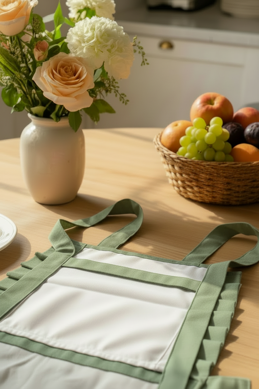 The Hostess Apron - Garden sage