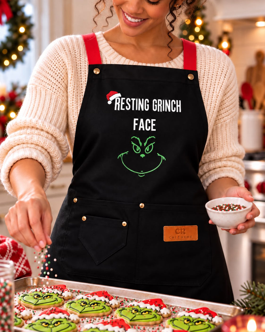 Resting Grinch Face - Liquid proof apron